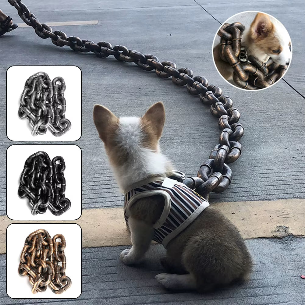 Laisse pour chien : La laisse en chaine PVC antirouille est disponible en couleur noire, cuivré et grise. Comme chaîne pour la fête d'Halloween