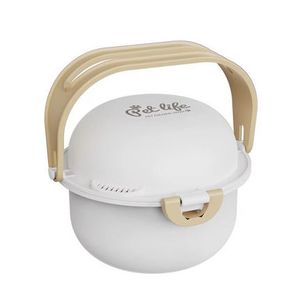 Gamelles chien pliables blanches et sable, format bol hermétique pour sorties.